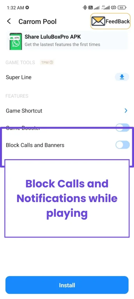 Image showing Block Calls and Notifications option while playing a specific game