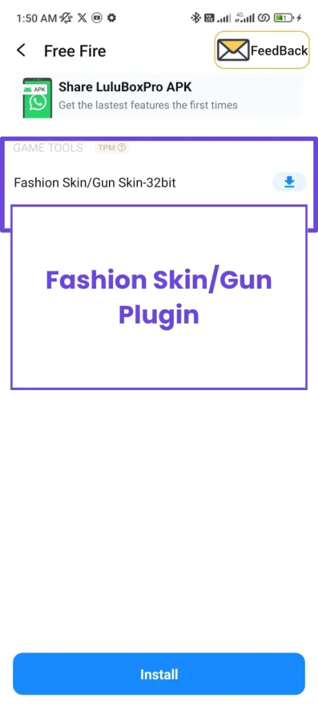 Fashion Skin_Gun Plugin for Lulubox Free Fire in Lulubox Pro
