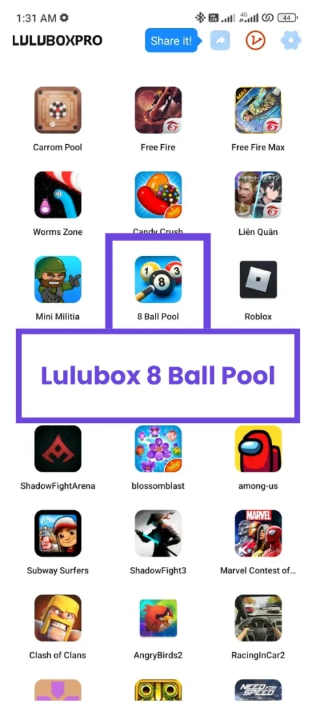 Lulubox 8 Ball Pool in Lulubox Pro