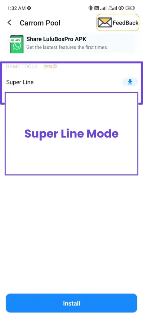 Super Line Plugin in for Carrom Pool in Lulubox Pro